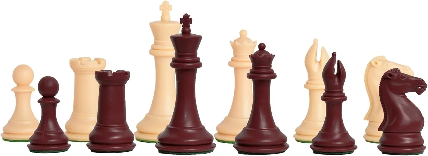The House of Staunton - The Collector Plastic Chess Set - Pieces Only - 3.75" King - Red & Natural