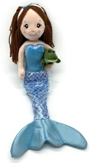 The Petting Zoo Mermaid Doll with Alligator Stuffed Animal- Great Gifts for Girls, Mermaid Plush Doll with Alligator Plush Toy, 17 inch (Red Hair)
