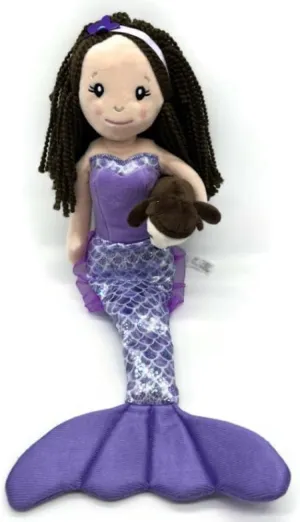 The Petting Zoo Mermaid Doll with Sea Otter Stuffed Animal- Great Gifts for Girls, Mermaid Plush Doll with Sea Otter Plush Toy, 17 inch (Brunette)