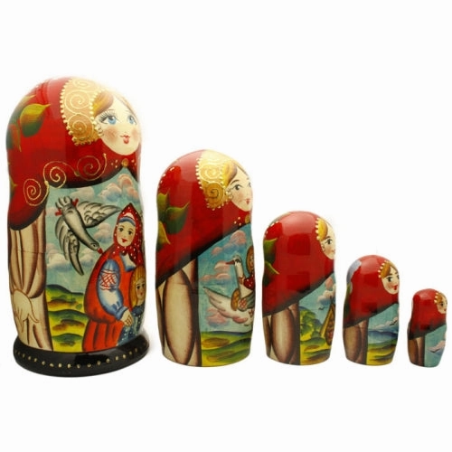 The Magic Swan Geese Nesting Doll Fairy Tale Set