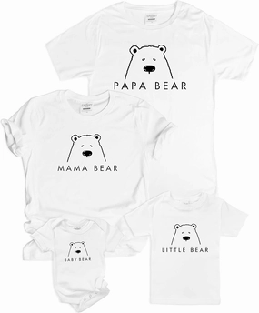 The Spunky Stork Family Mama Papa Baby Bear Matching Tshirt for Moms & Dads