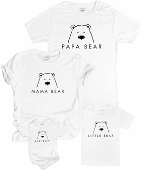 The Spunky Stork Family Mama Papa Baby Bear Matching Tshirt for Moms & Dads