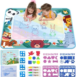 Thick Water Doodle Mat 40 x 32 Inches Kids Extra Large Water Painting Doodle Drawing Mat Toy Writing Coloring Magic Educational Toys for Boys Girls Age 2 3 4 5 6 7 8 Year Old Holiday Birthday Present