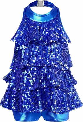 TiaoBug Kids Girls Shiny Sequins Dance Dress Athletic Tassel Latin Dress Ballet Salsa Samba Rumba Dance Costumes