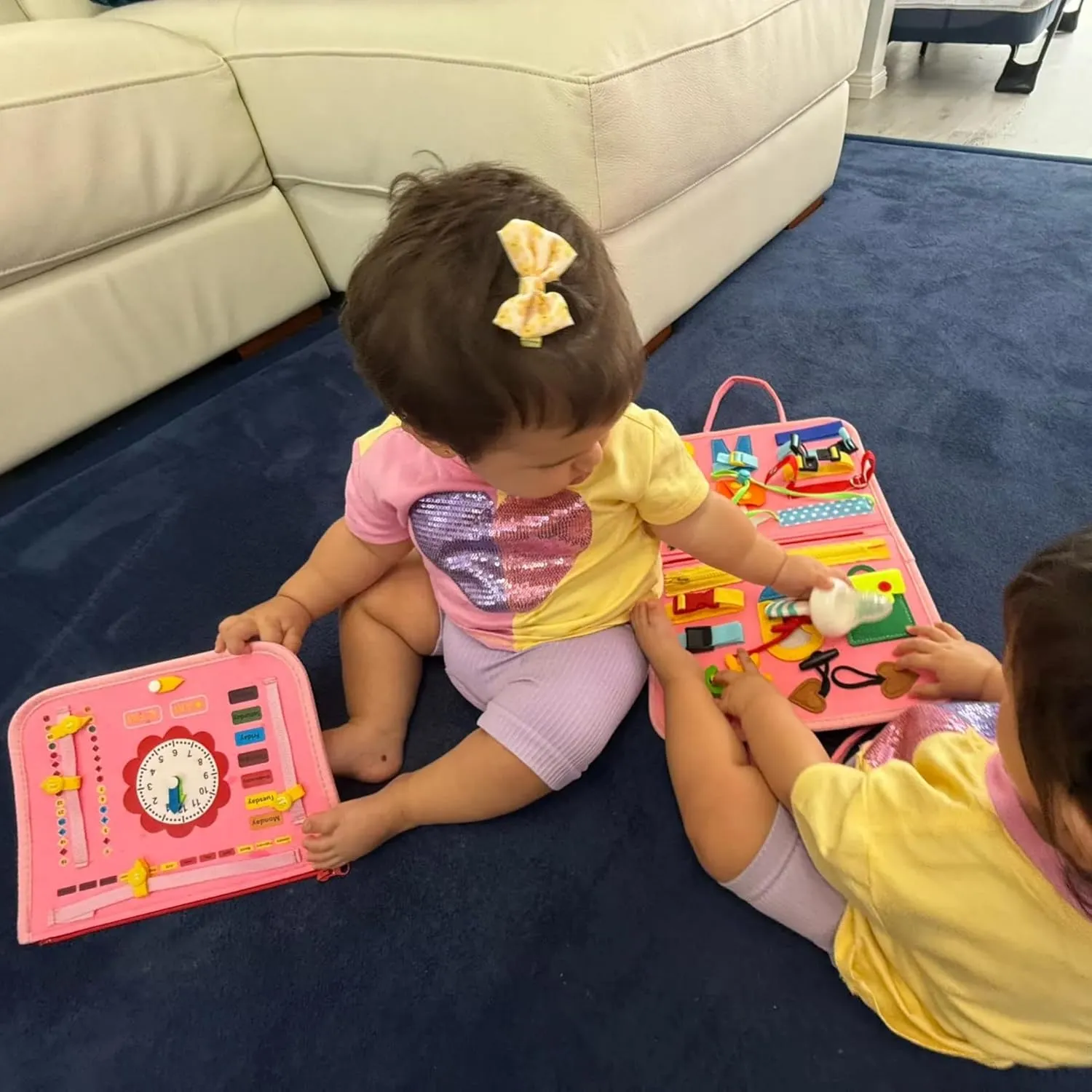 Tibatoes Montessori Busy Board, Tibatoes Montessori Play Board Busy Book for Long Car Rides and Summer Trips Boys Girls (F)