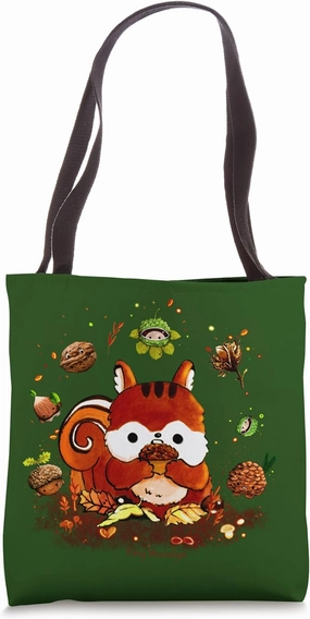 Tiny Woodys Sweet Squirrel with Nuts and Acorns Tote Bag