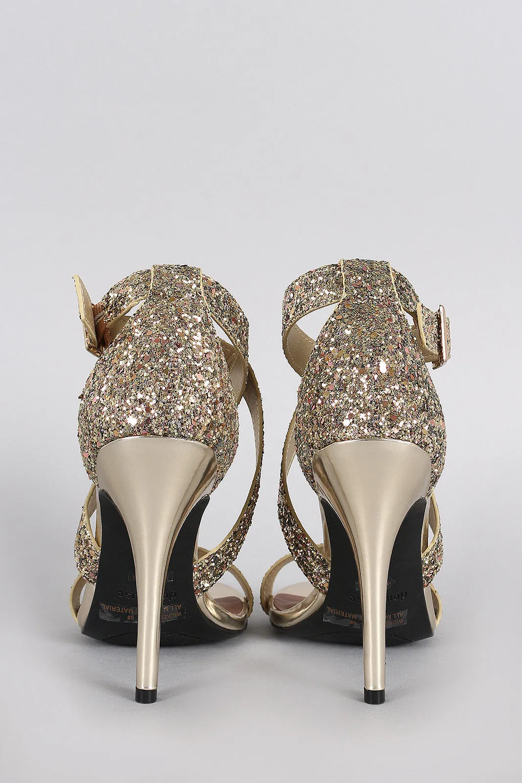 Toe Cloud-integrated Heel Crisscross Open Glitter Premium selection Dollhouse