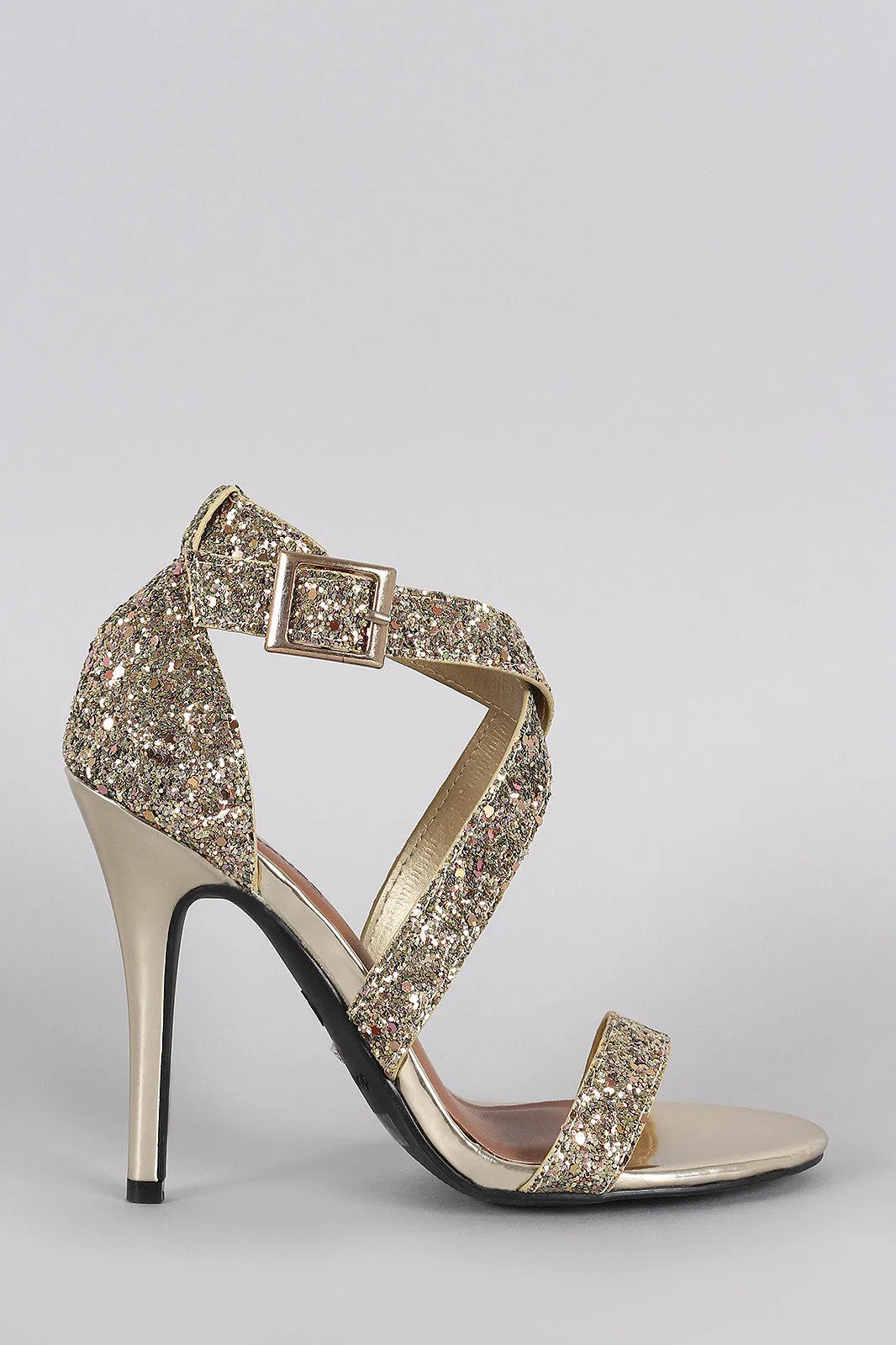 Toe Cloud-integrated Heel Crisscross Open Glitter Premium selection Dollhouse
