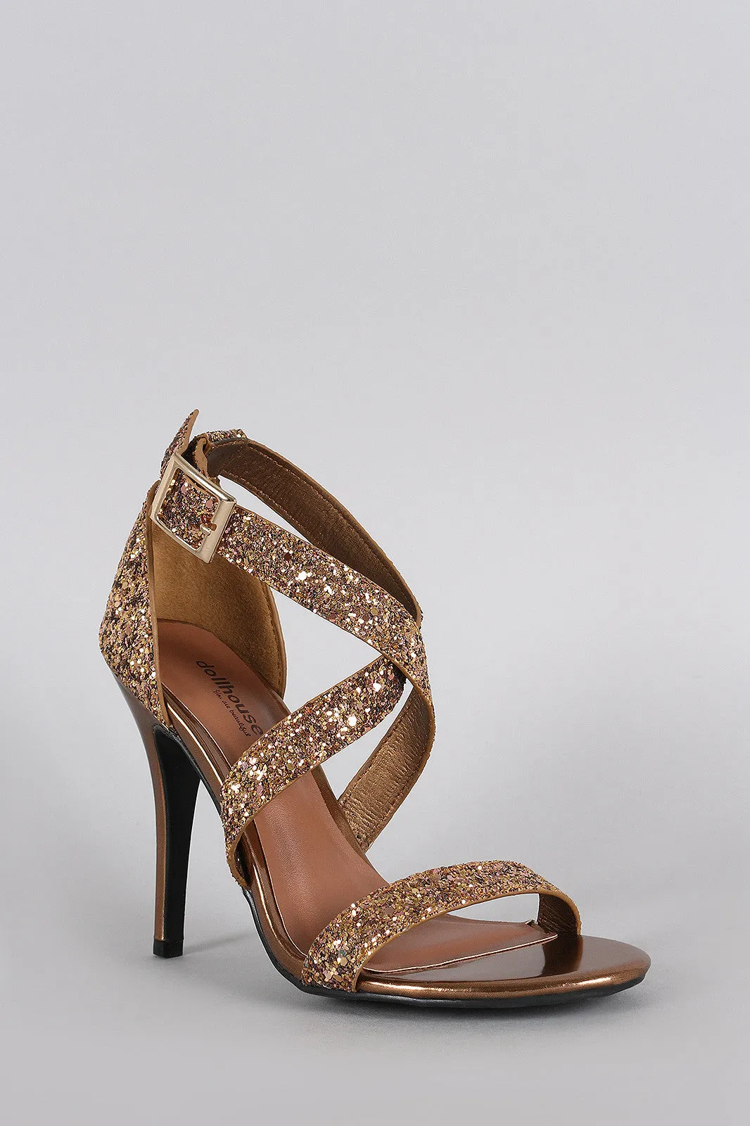 Toe Cloud-integrated Heel Crisscross Open Glitter Premium selection Dollhouse