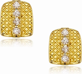 TOPGRILLZ Grillz Gold Tooth Cap - Grills for Your Teeth 4 CZ Stone Teeth Men 2pcs 18K Gold/Silver Plated Iced out Single Gap Teeth for Women Hip Hop Rapper Costume