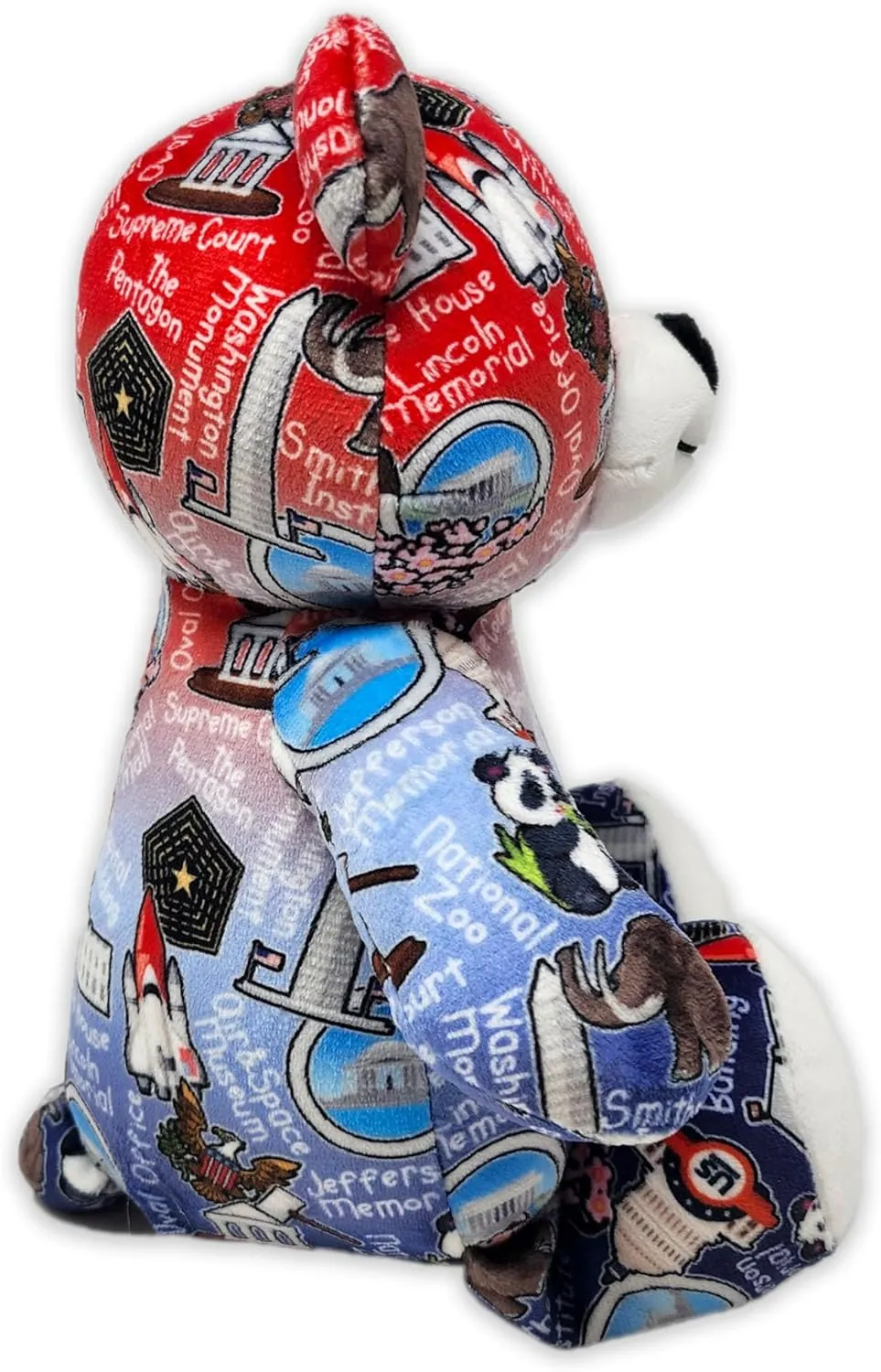 Totally United Washington DC Eco Friendly Teddy Bear Stuffed Animal; Ultra Soft and Cuddly Bear Plush for Kids 3 Years Old to Adults; Child-Safe Embroidered Eyes; (9" Tall)