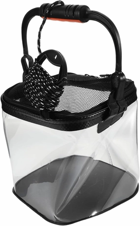 Totority Fishing Bucket Lightweight Foldable Storage for Sea and Lake Fishing Space-Saving Design Easy to Carry Secure Handle Suitable for Outdoor Adventures