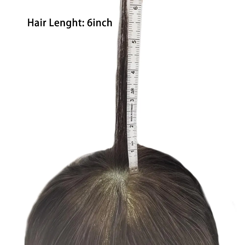 Toupee For Men 100% European Human Hair Toupee Men Natural Hairline Hair Pieces For Men Thin Skin PU V-Looped Hair System For Men Male Hair Prosthesis (8"x10"-90% Density, #5 MEDIUM LIGHT BROWN)