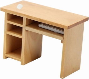 Toyvian Dollhouse Computer Desk Miniture House Furniture Desk Decoration Vintage Home Decor Set 1 12 Scale Writing Desk Mini House Accessories Miniature Wood Table Mini House Decoration