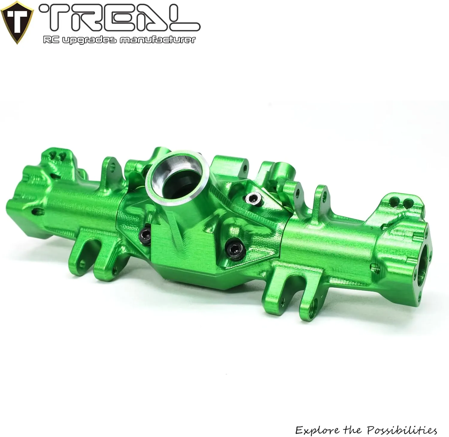 TREAL Mini LMT Front or Rear Axle Housing Aluminum 7075 CNC Billet Machined Upgrades 1/18 Scale(Green)