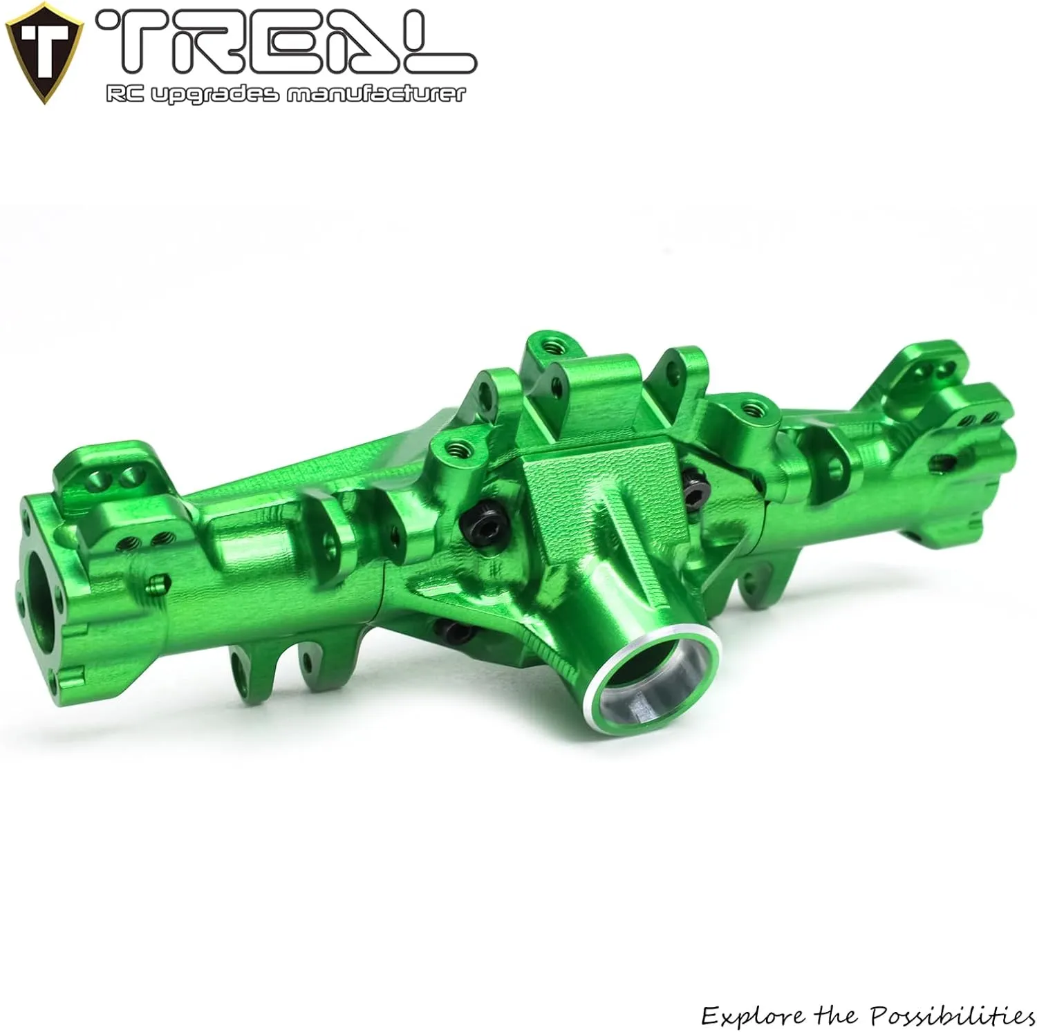TREAL Mini LMT Front or Rear Axle Housing Aluminum 7075 CNC Billet Machined Upgrades 1/18 Scale(Green)