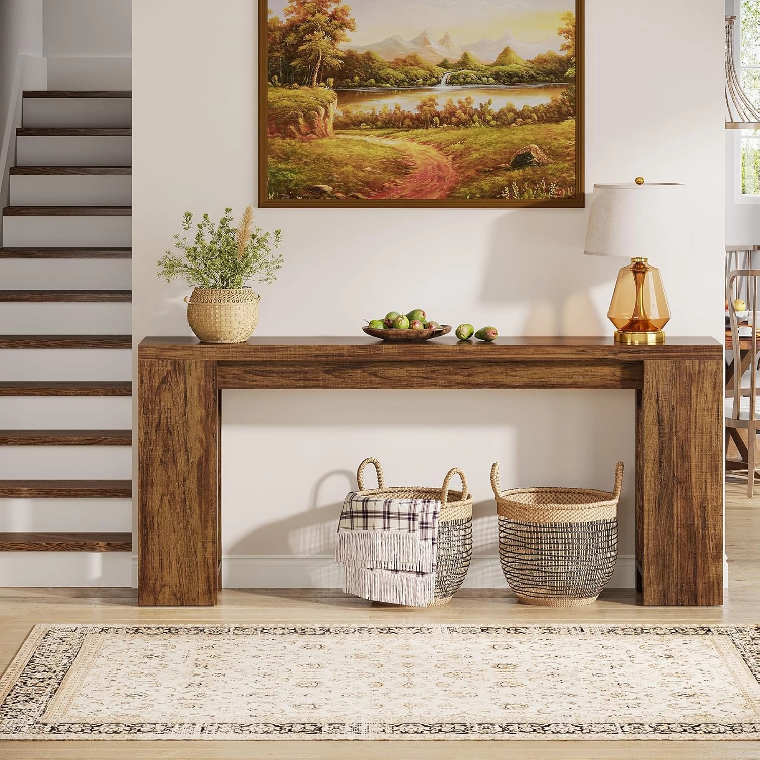 Tribesigns 70.9-Inch Extra Long Console Table, Farmhouse Wood Sofa Table Behind Couch, Narrow Entryway Accent Table for Living Room, Hallway, Entrance, Foyer, Dark Brown