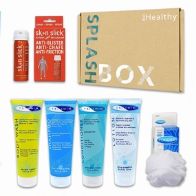 TRISWIM Serious Swimmers Splash Box | After Swim Body Wash   Swimmers Shampoo and Conditioner   Lotion | Skin Slick Anti-Chafe Spray | Anti-Fog Wipes