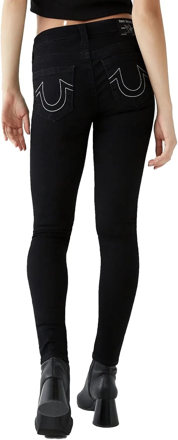 True Religion Women's Jennie Mid Rise Curvy Fit Skinny Ankle Jean