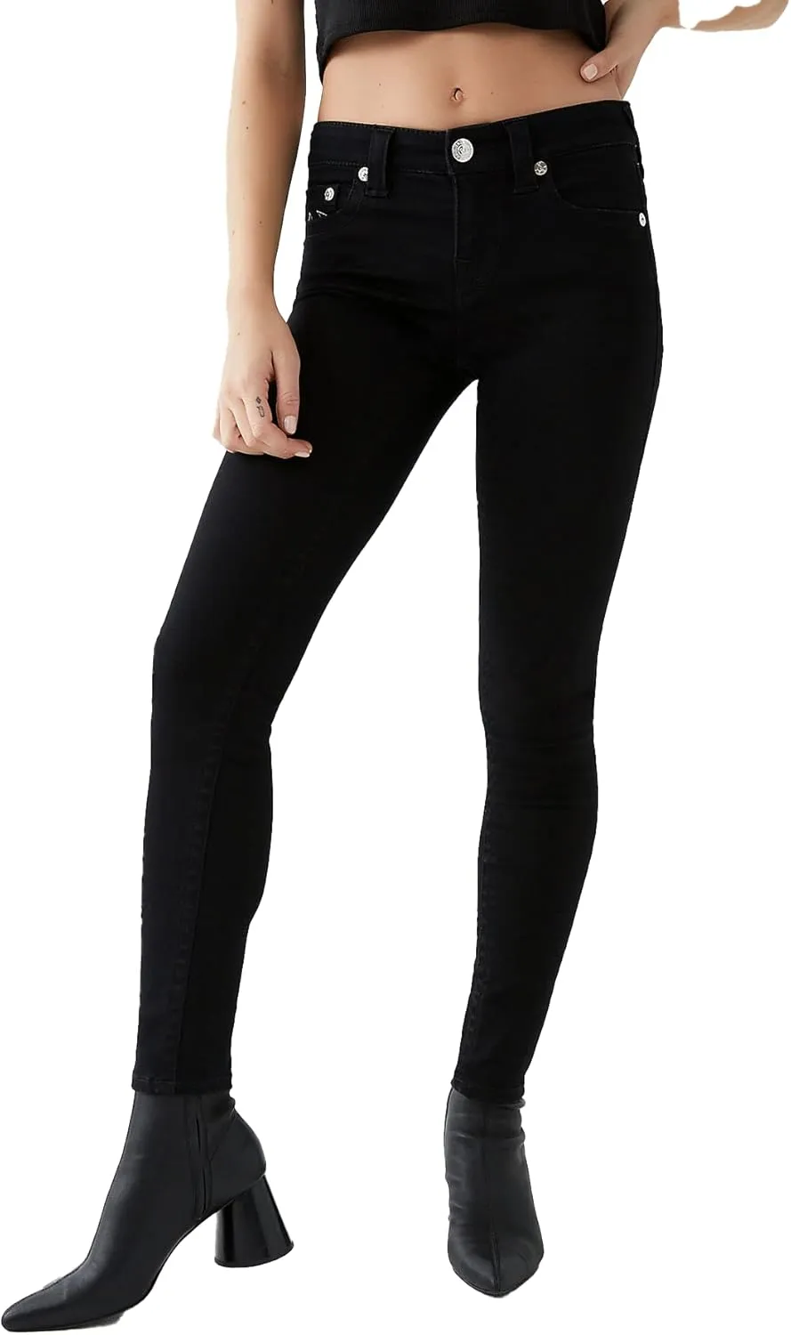 True Religion Women's Jennie Mid Rise Curvy Fit Skinny Ankle Jean