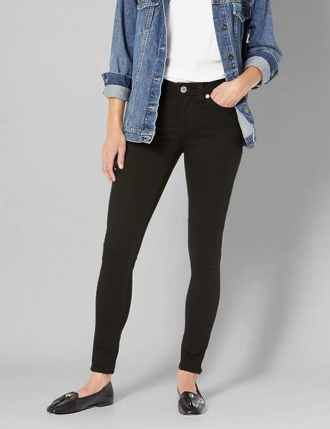 True Religion Women's Jennie Mid Rise Curvy Fit Skinny Ankle Jean
