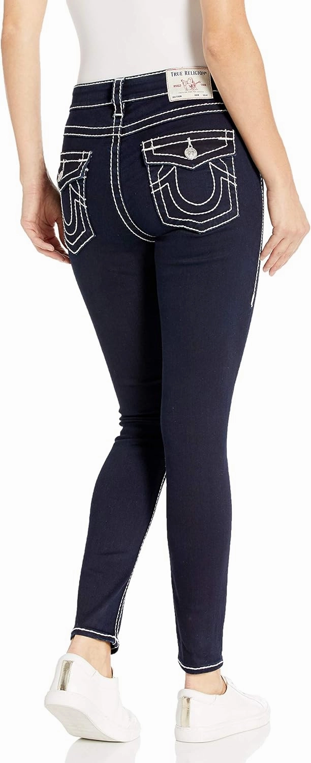 True Religion Women's Jennie Mid Rise Curvy Fit Skinny Ankle Jean