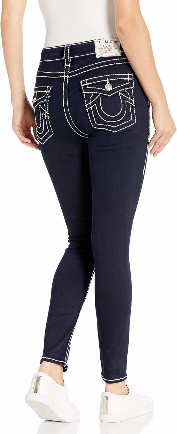 True Religion Women's Jennie Mid Rise Curvy Fit Skinny Ankle Jean