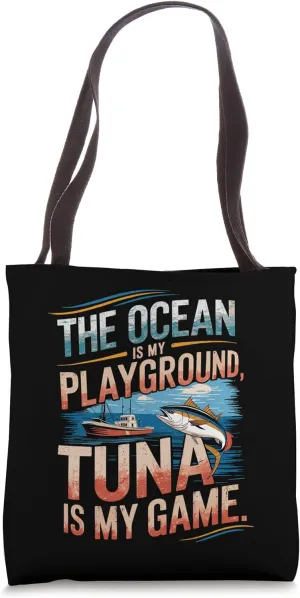 Tuna Fish Fisherman Design for Funny Tuna Fishing Tuna Tote Bag