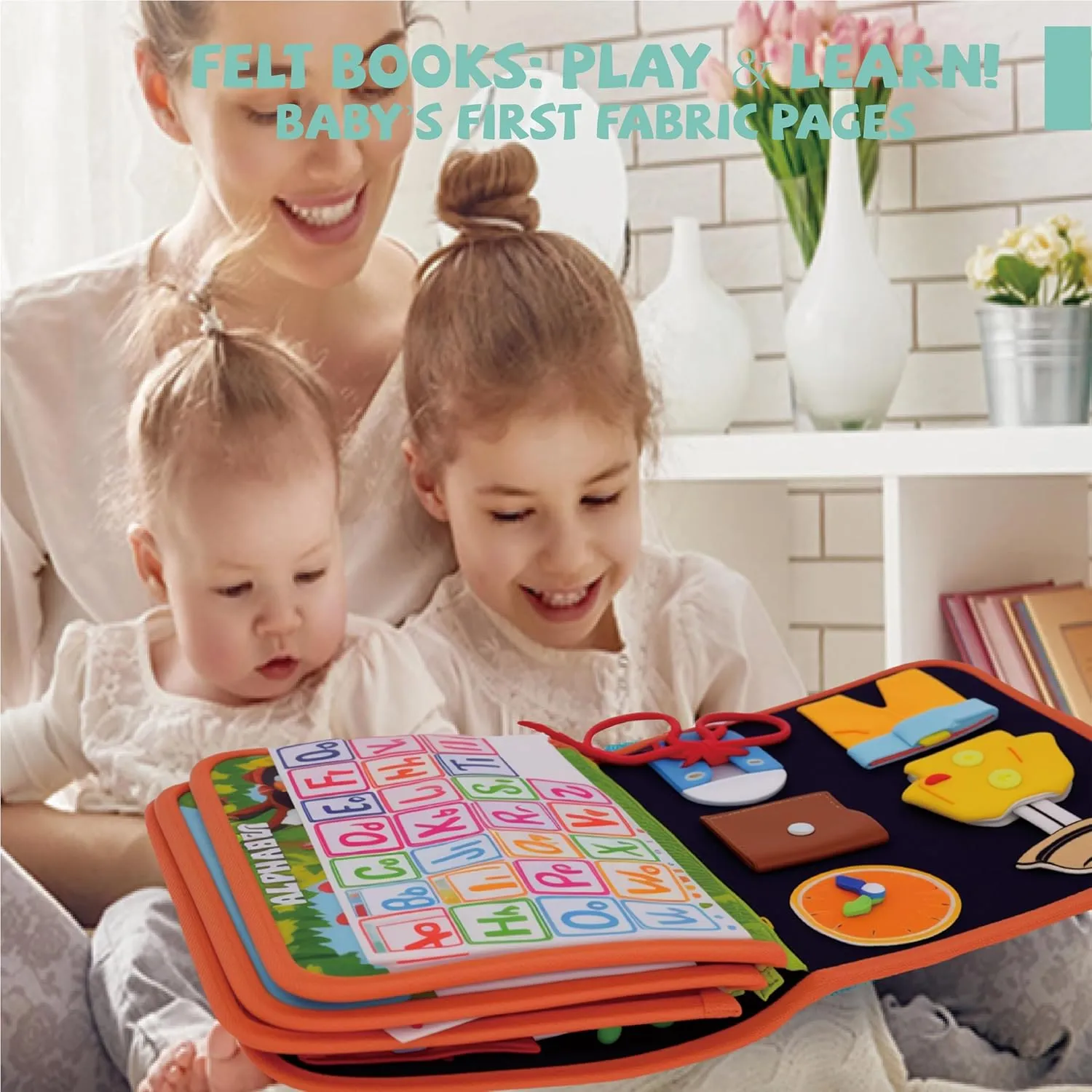 TUNJILOOL Montessori Toys for 3  Year Old Boy & Girl Sensory Toddlers Busy Board Book Learning & Education Toys Birthday Gifts Toddler Travel Activities Fine Motor Skills
