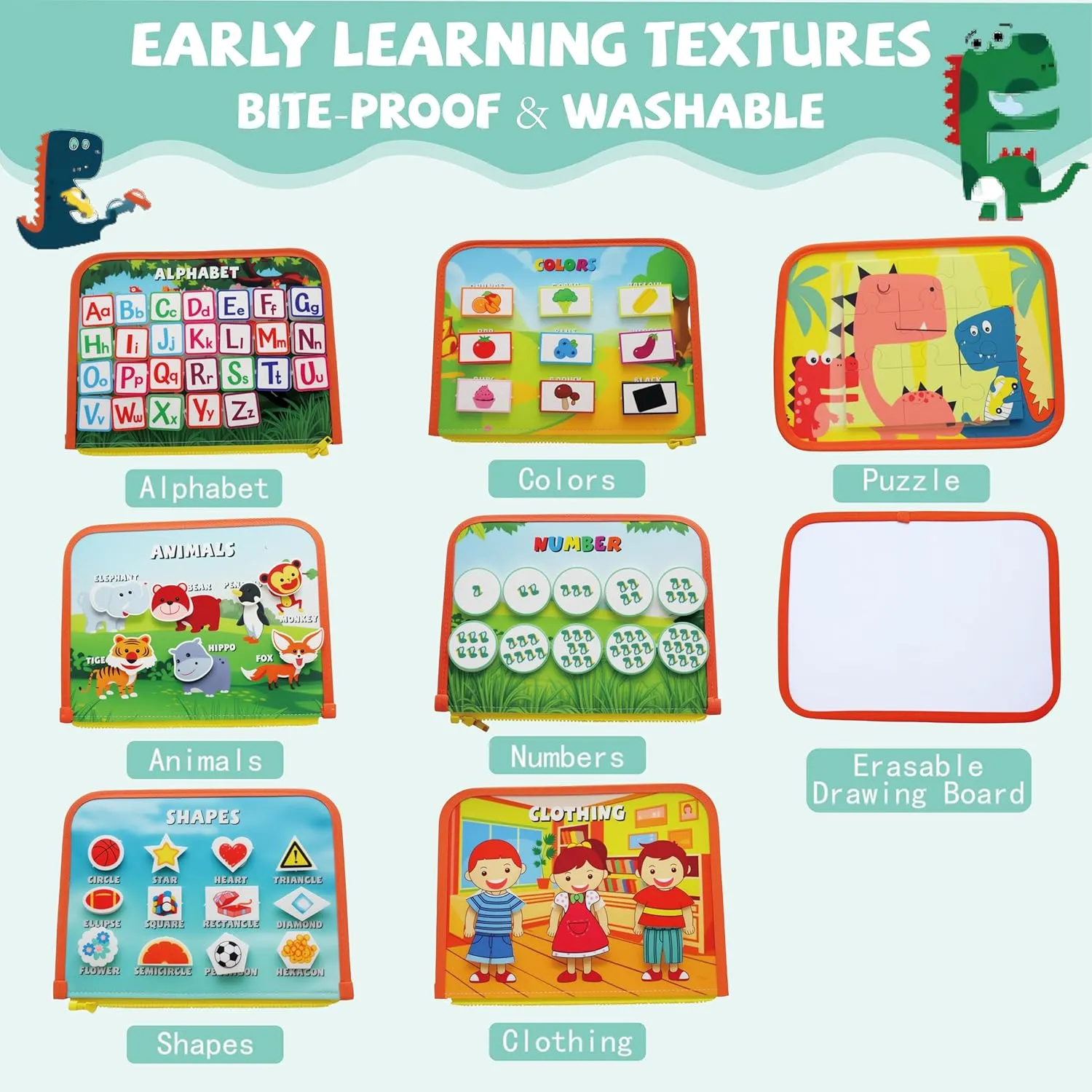TUNJILOOL Montessori Toys for 3  Year Old Boy & Girl Sensory Toddlers Busy Board Book Learning & Education Toys Birthday Gifts Toddler Travel Activities Fine Motor Skills
