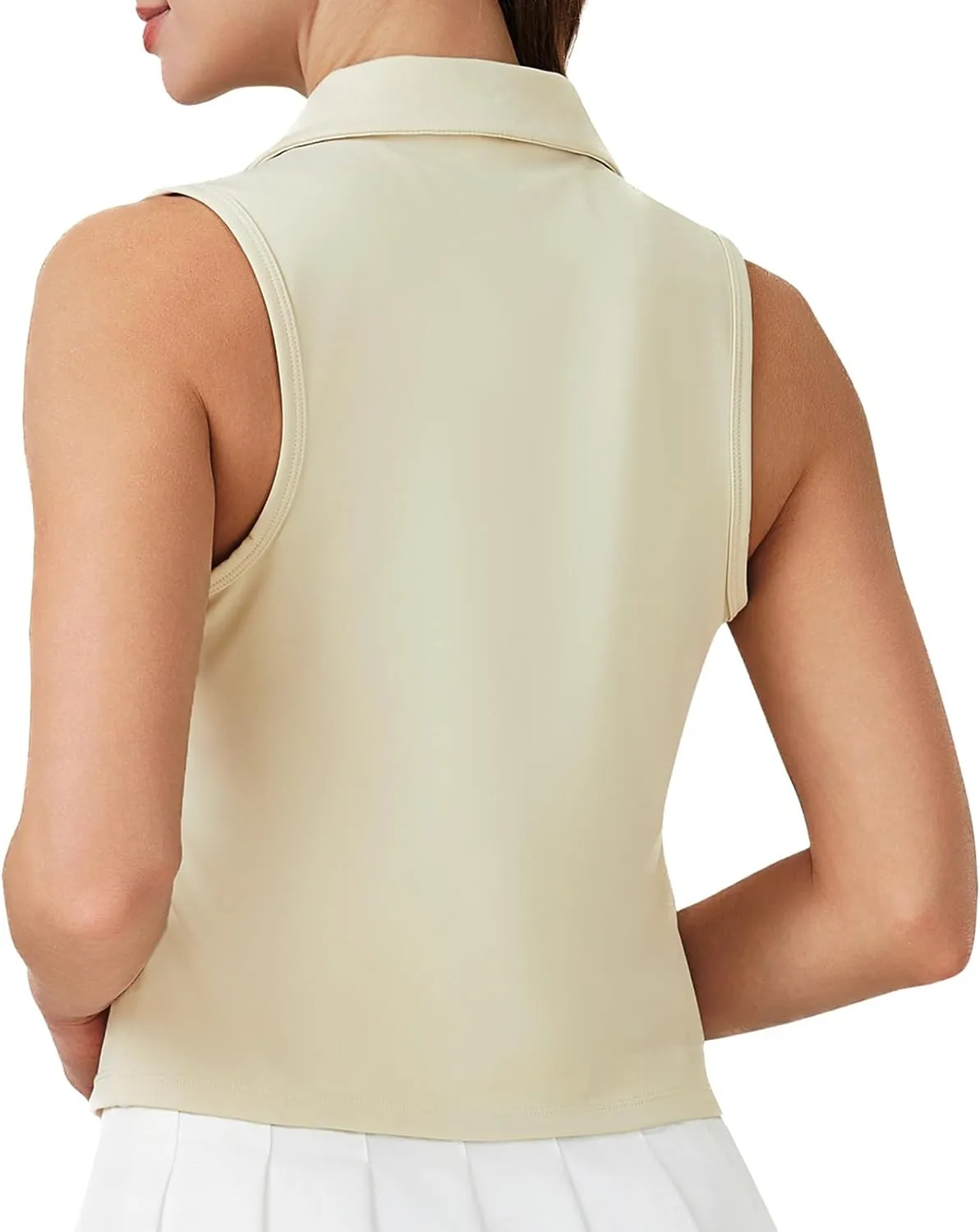 Turnhier Womens Sleeveless Golf Polo Shirts Quick Dry Collared V Neck Tennis Athletic Tank Tops