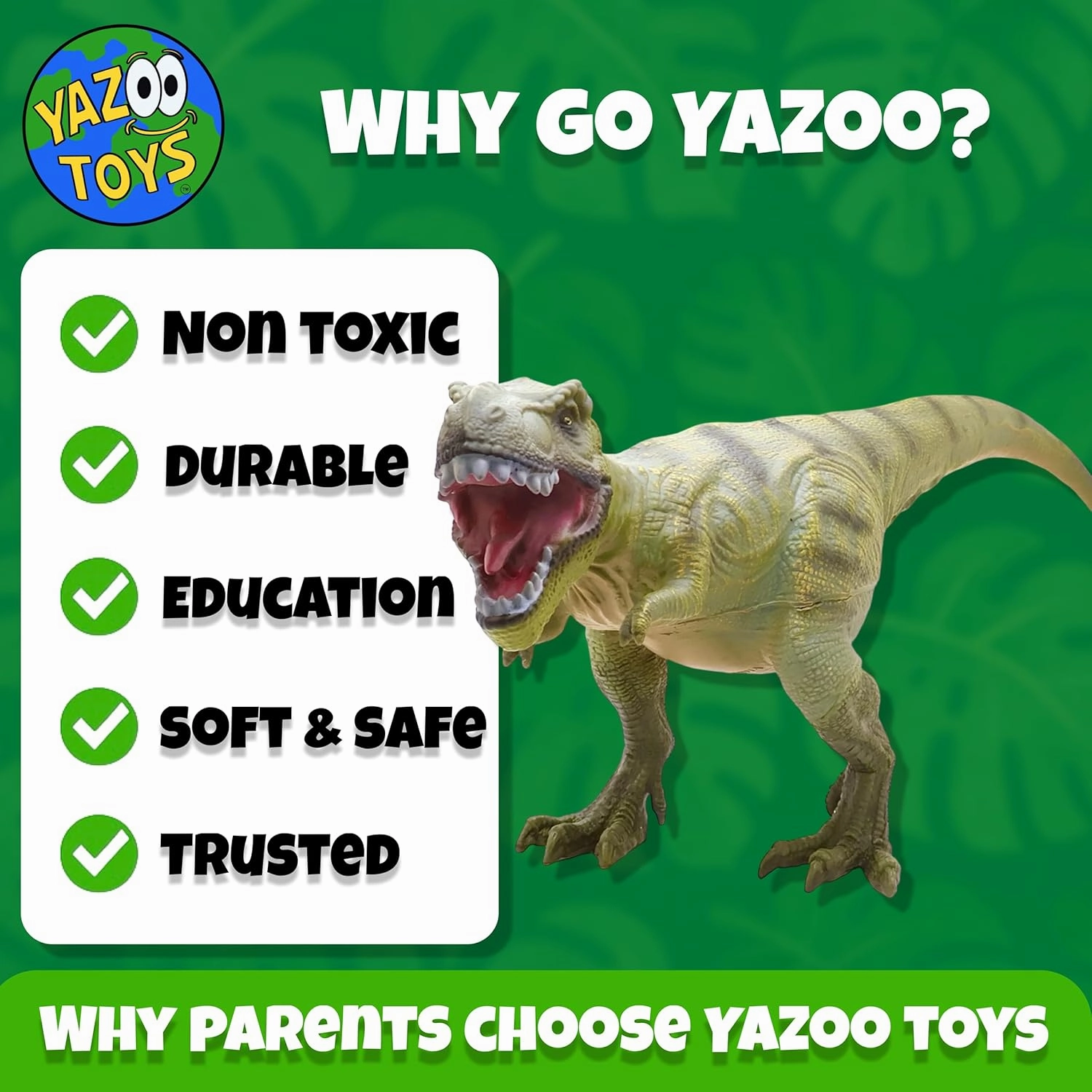 Tyrannosaurus Rex Green Soft Dinosaur Toy Figure for Kids - Realistic Dinosaur with Safe, Soft Material - Educational and Fun Prehistoric Play for Boys and Girls