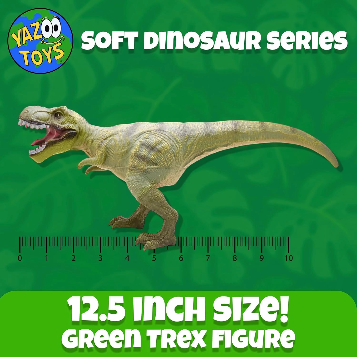 Tyrannosaurus Rex Green Soft Dinosaur Toy Figure for Kids - Realistic Dinosaur with Safe, Soft Material - Educational and Fun Prehistoric Play for Boys and Girls