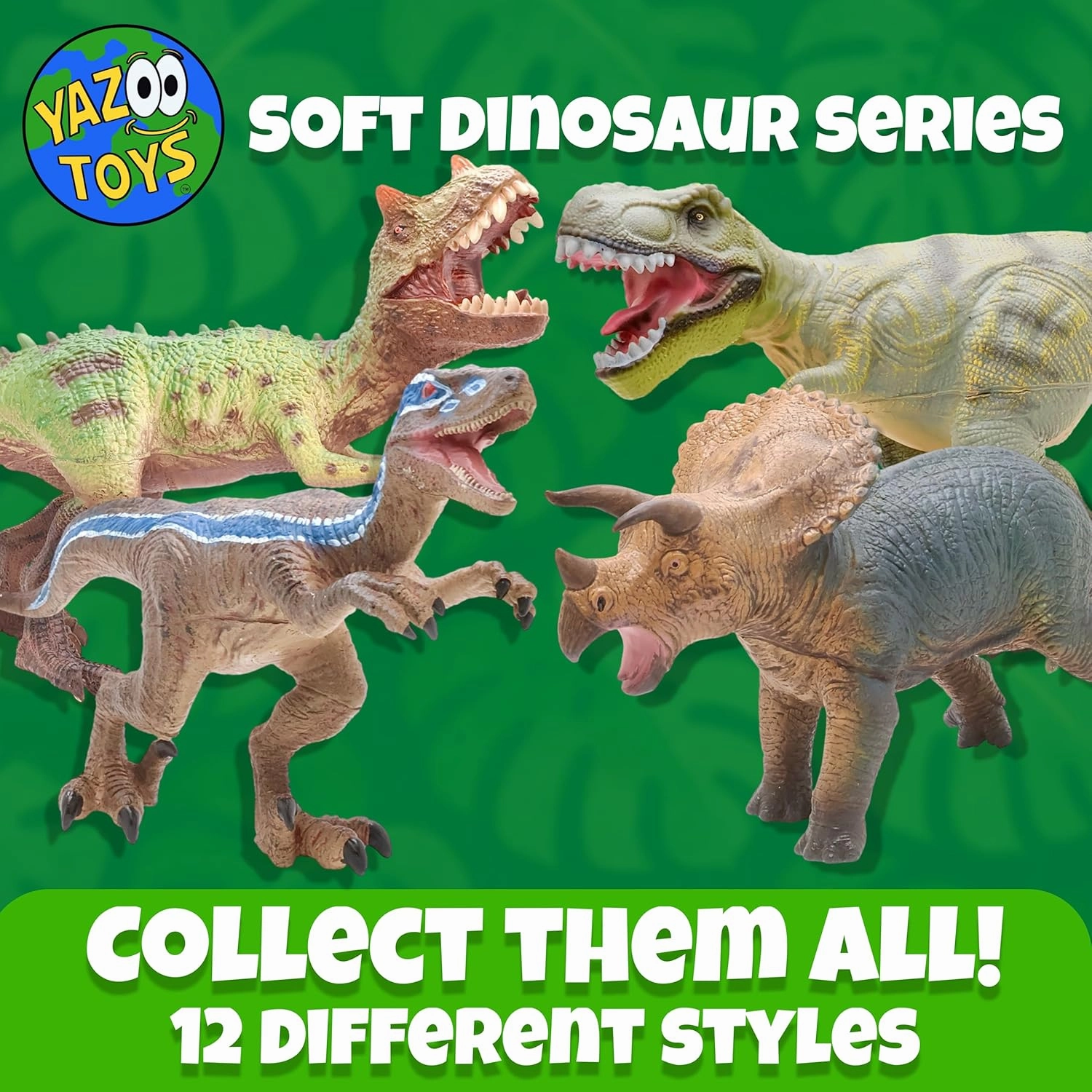 Tyrannosaurus Rex Green Soft Dinosaur Toy Figure for Kids - Realistic Dinosaur with Safe, Soft Material - Educational and Fun Prehistoric Play for Boys and Girls