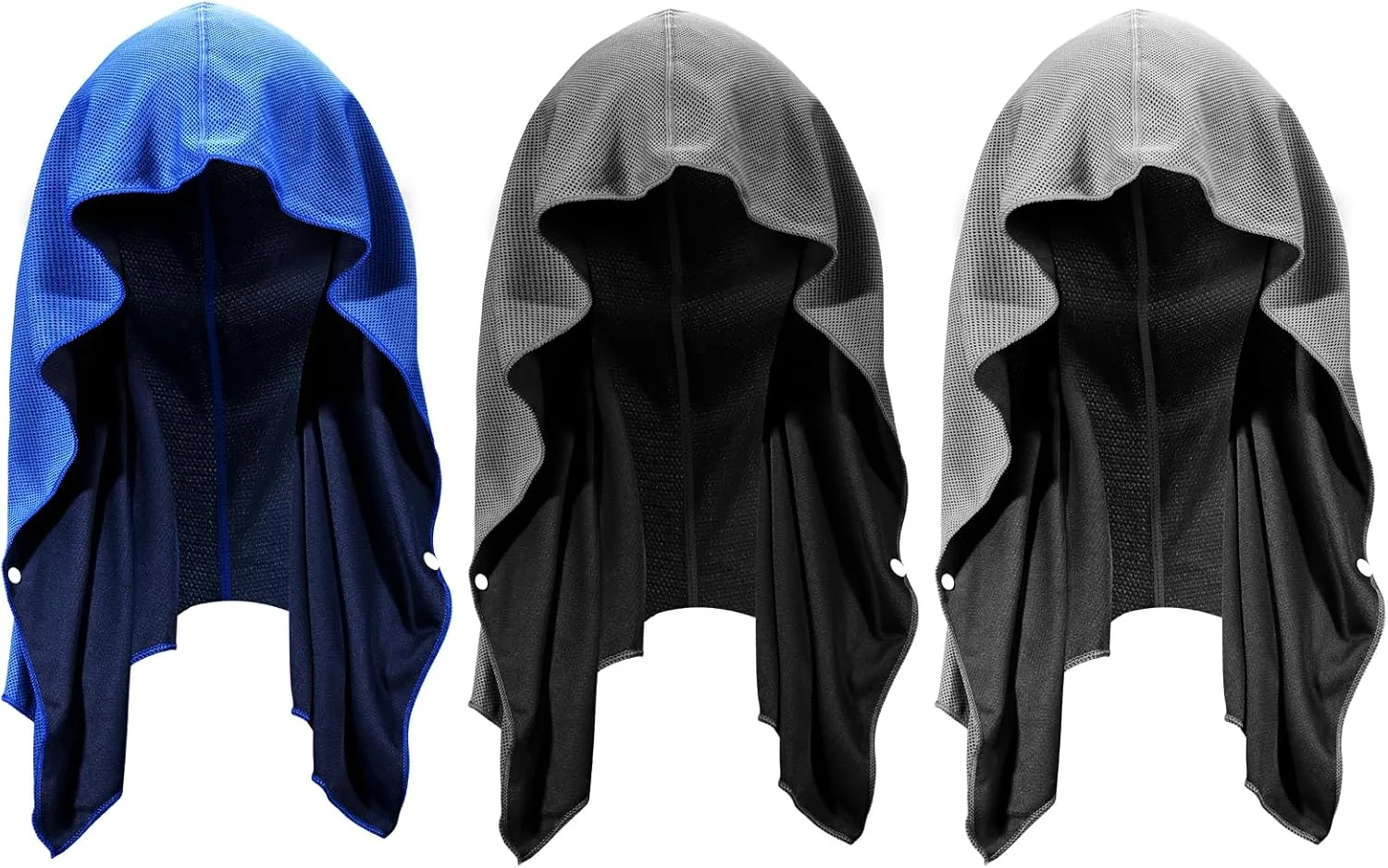 U-pick Cooling Towels Hoodie Towel for Hot Weather, Breathable Neck & Face UPF 50  Sun Protection, Sweat Towel for Travel, Beach, Camping, Cycling, Golf, Outdoor & More, 3 Packs
