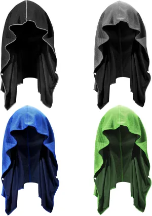 U-pick Cooling Towels Hoodie Towel for Hot Weather, Breathable Neck & Face UPF 50  Sun Protection, Sweat Towel for Travel, Beach, Camping, Cycling, Golf, Outdoor & More, 4 Packs