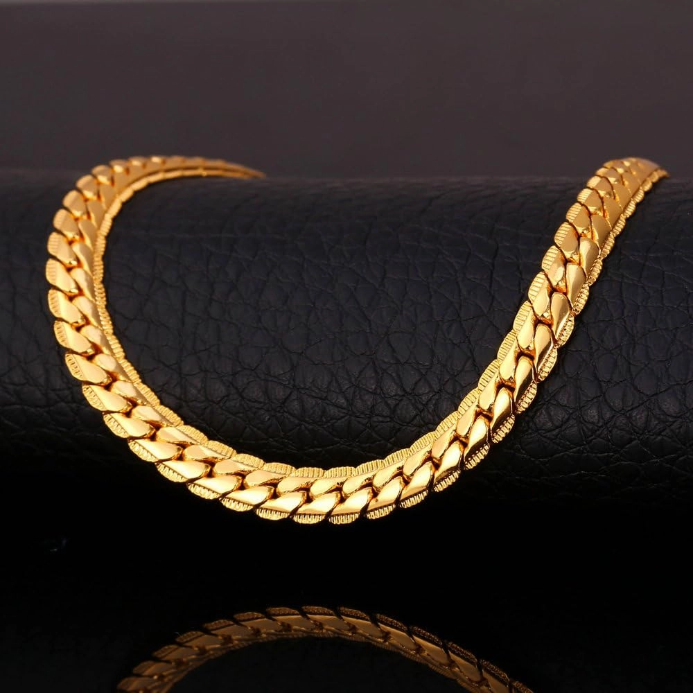 U7 Diamond Cut Miami Cuban Link Chain for Men Women Stainless Steel Curb Chain Necklace, Cool Hip Hop Jewelry Silver/Black/18K Gold Plated Chains, Width 3/6/9/12mm,18/20/22/24/26/28/30 Inch