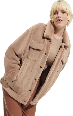 UGG Women's Frankie Faux Fur Trucker Coat