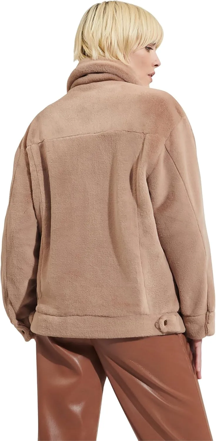 UGG Women's Frankie Faux Fur Trucker Coat