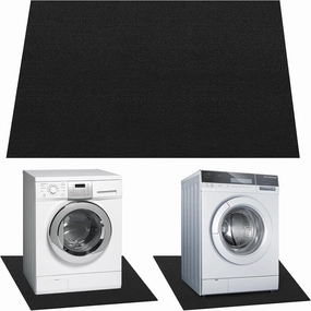 Under Washing Machine Mat, 63 x 36 Inches Large Non-Slip Waterproof Floor Washing Machine Mat Rubber Backing for Washer Dryer Fridge Refrigerator Floor Protection, Shock Absorbing Noise Reducing