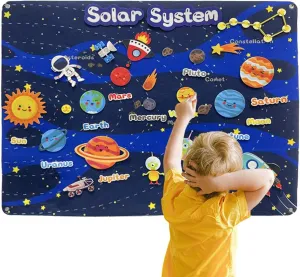 Universe Felt Story Board Set,Preschool Educational Flannel Play Mat,Planets Alien Galaxy Reusable Interactive Early Learning and Storytelling Kit Wall Hanging Gift for Toddlers Boys Girls (Universe)