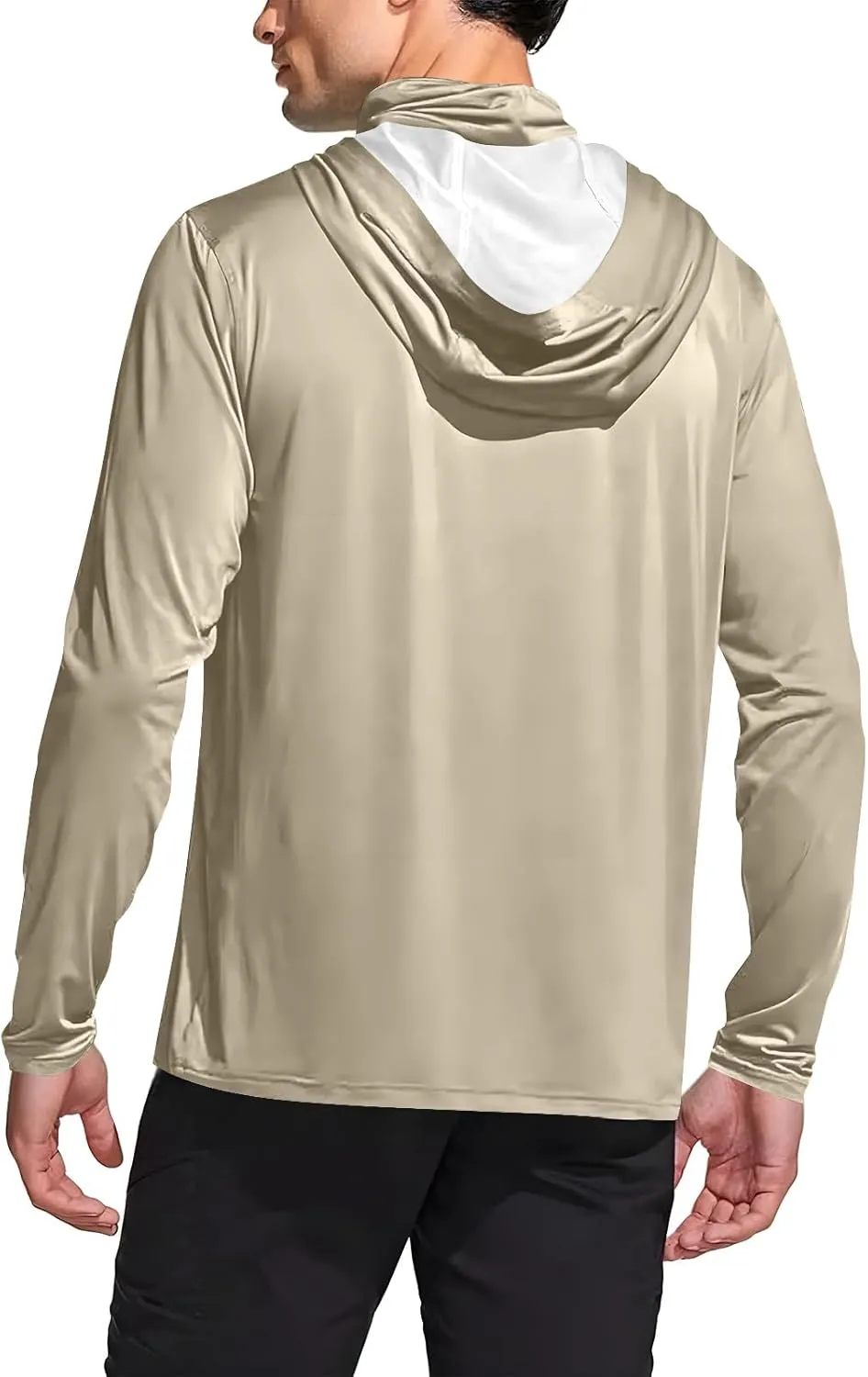 UPF 50  Sun Hoodie for Men with Mask Sun Protection Fishing Hoodie Lightweight Comfy Long Sleeve UV Rash Guard