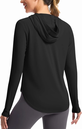 UPF 50  Long Sleeve Women Summer UV Protrction Rash Guard Shirts Casual Lightweight Running Swimming Outdoor Hoodie