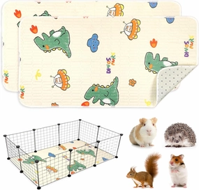UPINS 2-Piece Guinea Pig Pee Pads, 47 X24 Inches Guinea Pig Cage Liner Reusable Guinea Pig Mat for Small Animals Hamster Rabbit Squirrel