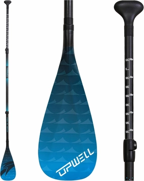 UPWELL SUP Paddle Adjustable Stand Up Paddle for Paddleboard, 3 Piece Carbon Fiber Shaft with Carbon Fiber Blade
