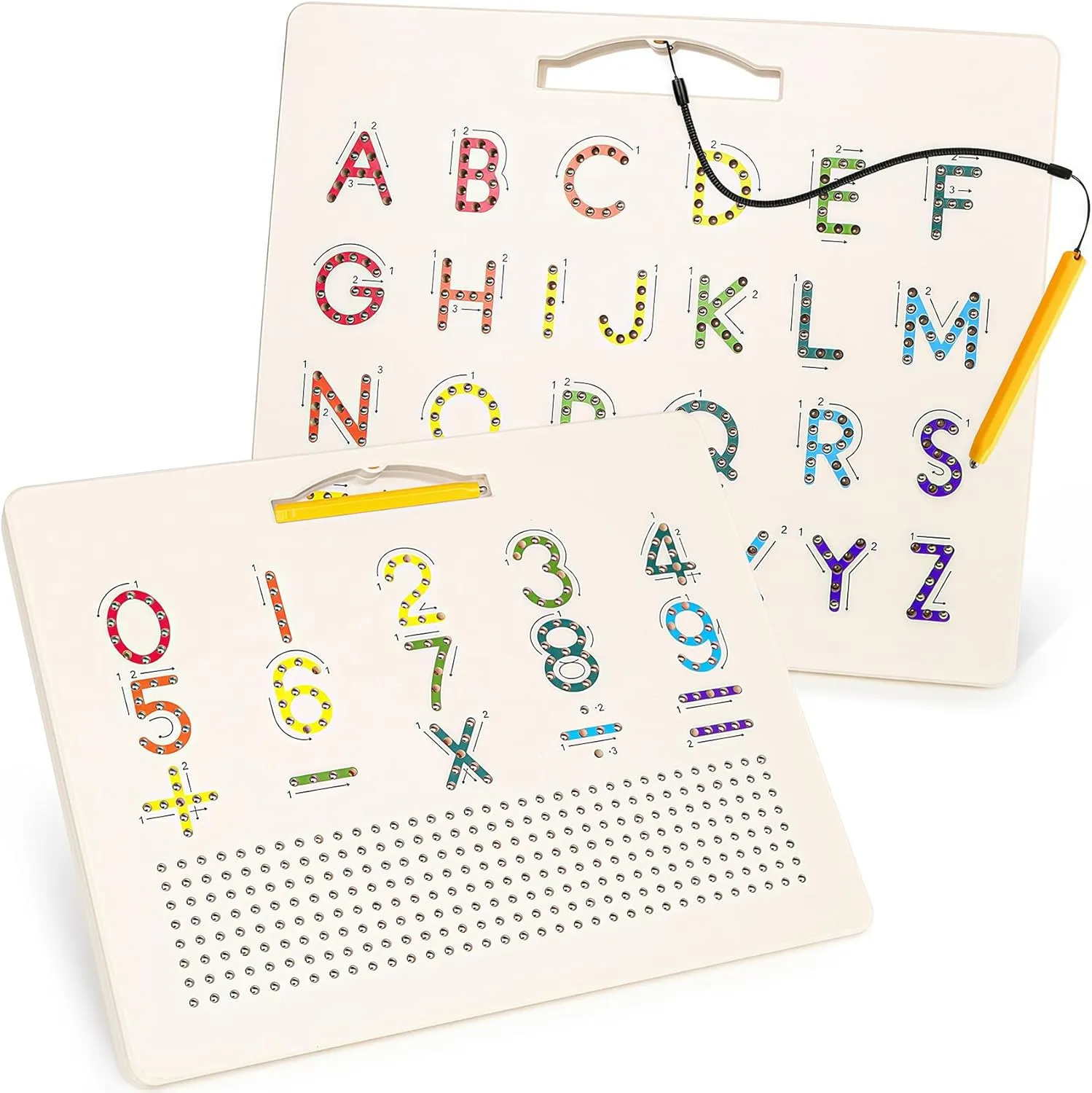 USATDD 2 in 1 Magnetic Number Tracing Board, Magnetic Drawing Board Numbers 1-20 Writing Board Preschool Handwriting Learning Toys Alphabet & Math STEM Educational Toy for Toddlers Kids