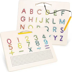 USATDD 2 in 1 Magnetic Number Tracing Board, Magnetic Drawing Board Numbers 1-20 Writing Board Preschool Handwriting Learning Toys Alphabet & Math STEM Educational Toy for Toddlers Kids