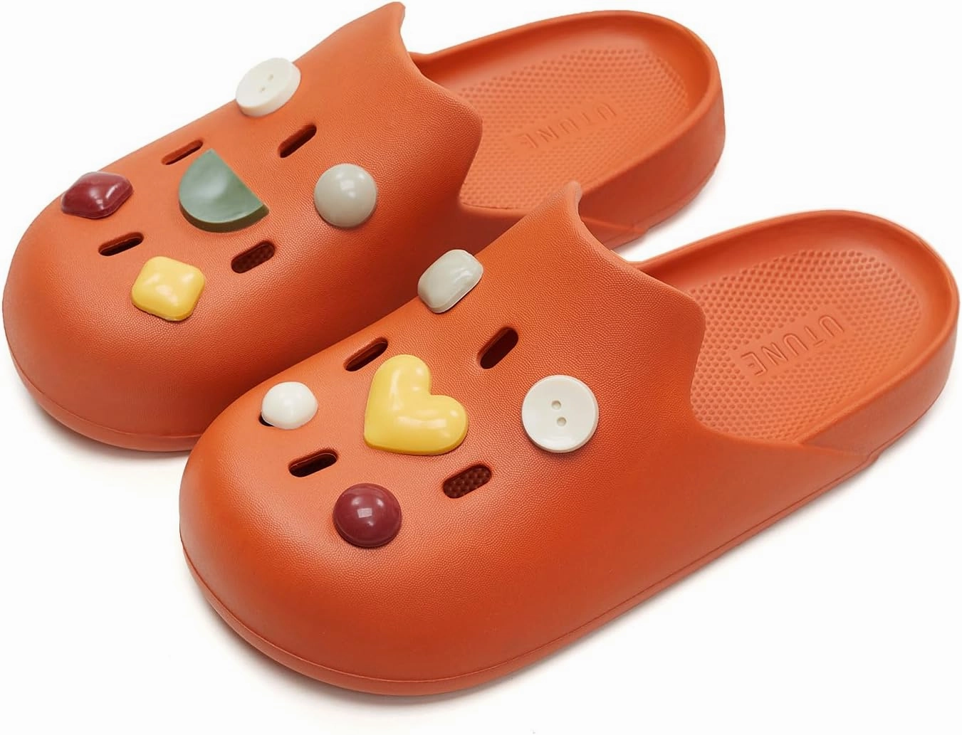 utune Cute Platform Clogs for Women Summer Garden Shoes Men Beach Pool Sandals House Slippers Bathroom Water Shoes Thick Sole Non Slip Clogs Slippers