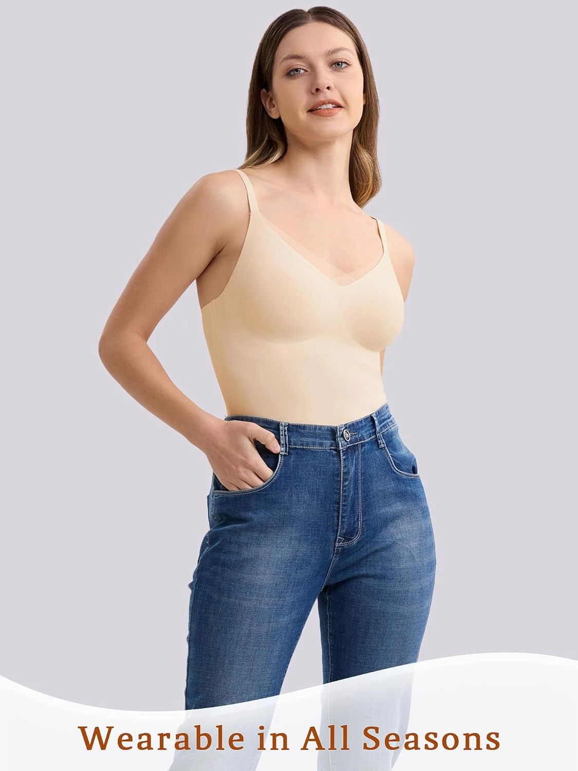 V Lace Wireless Camisole Tank Tops for Women Seamless Spaghetti Straps Camis