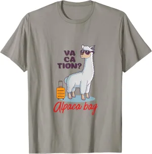Vacation Alpaca Bag Funny and Cute Summer Holiday Travel Pun T-Shirt